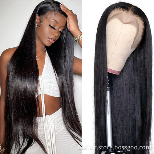 Factory Price 12A Grade Straight Frontal Lace Wig Human Hair 13x4 HD Lace Virgin Silky Bone Straight Human Brazilian hair wig